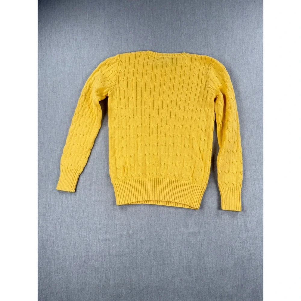 Polo Ralph Lauren Kids Yellow Cable Knit Cotton Sweater Boys Large 14-16 NWT